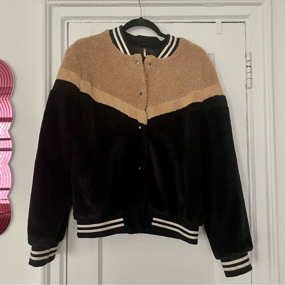 Free People Faux Fur Bomber Jacket